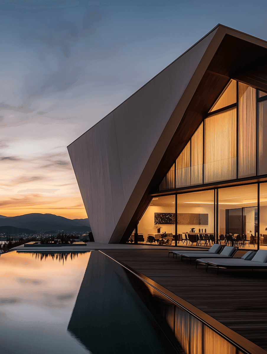 modern house with a pool
